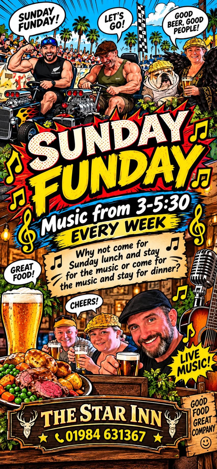 Sunday Funday at The Star Inn: live music every Sunday from 3pm to 5:30pm, with food and good company